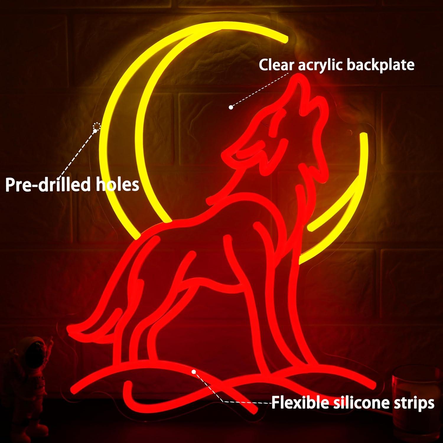 Howling Wolf Neon Sign Dimmabl - Neon Sign Party recension och pris